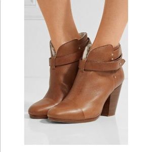 rag & bone Harlow leather bootie with genuine shearling lining 37.5